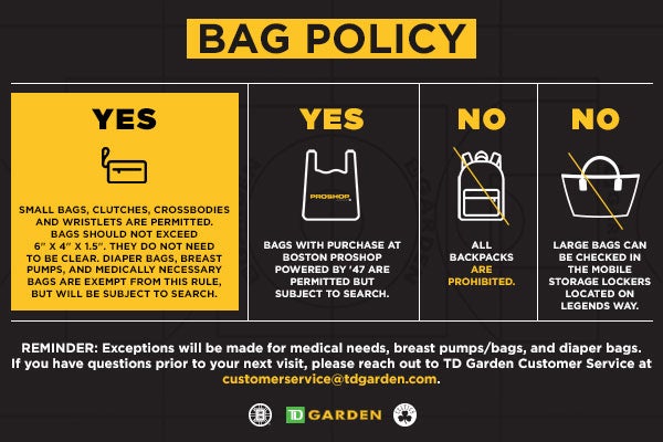image of TD Garden Bag Policy
