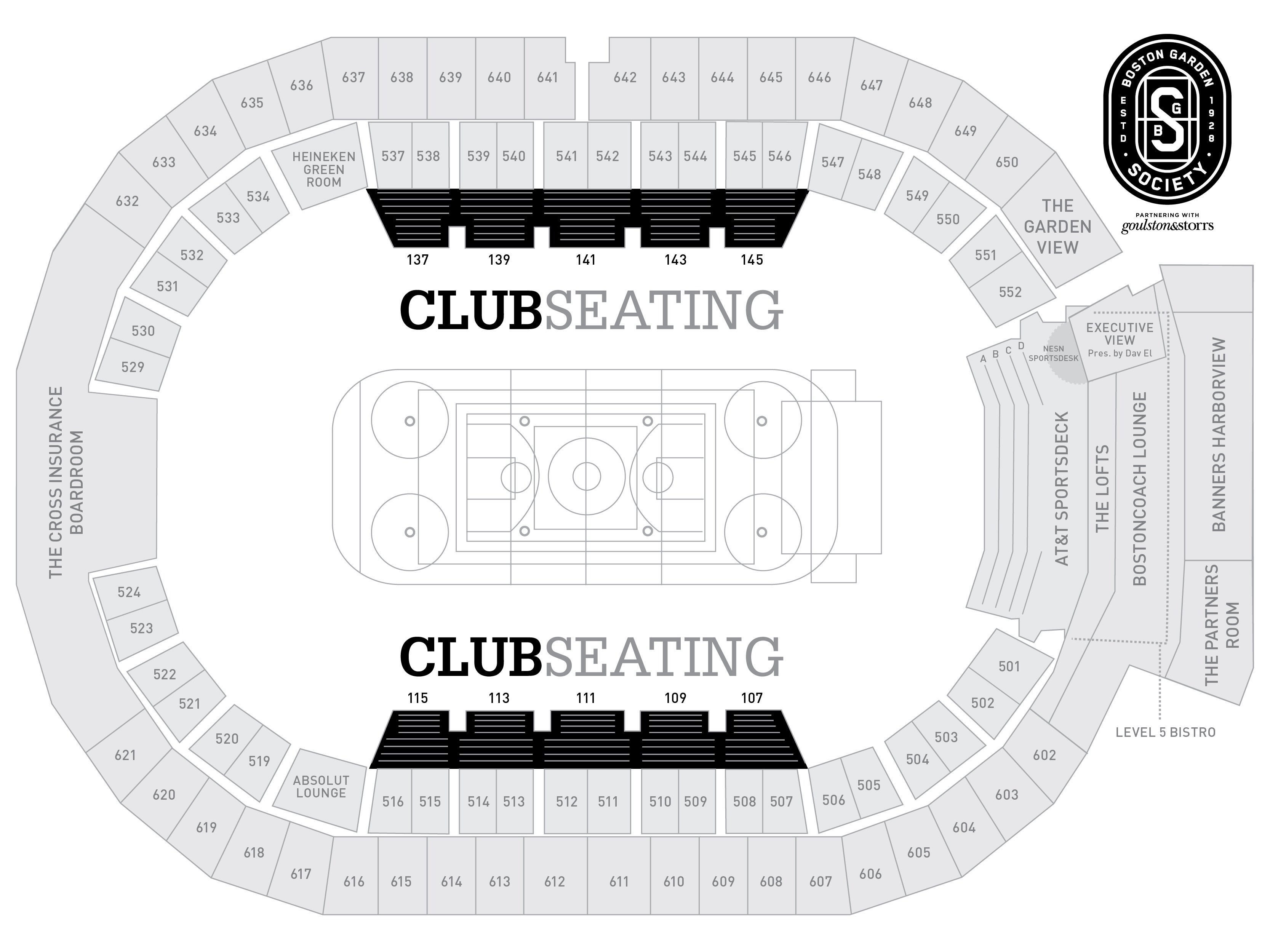 Club Seating Boston Garden Society Td
