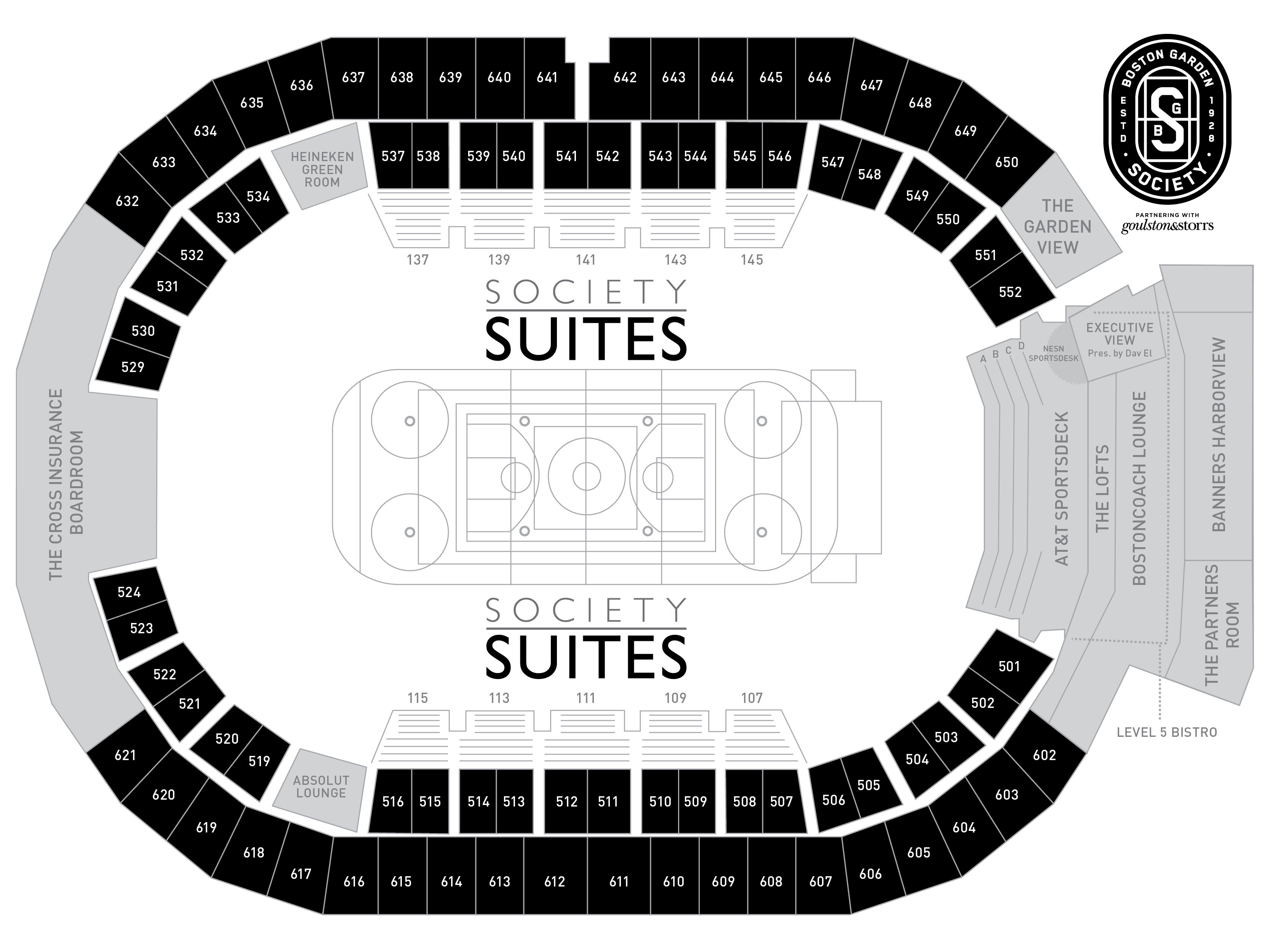 Bruins Club Seating Chart