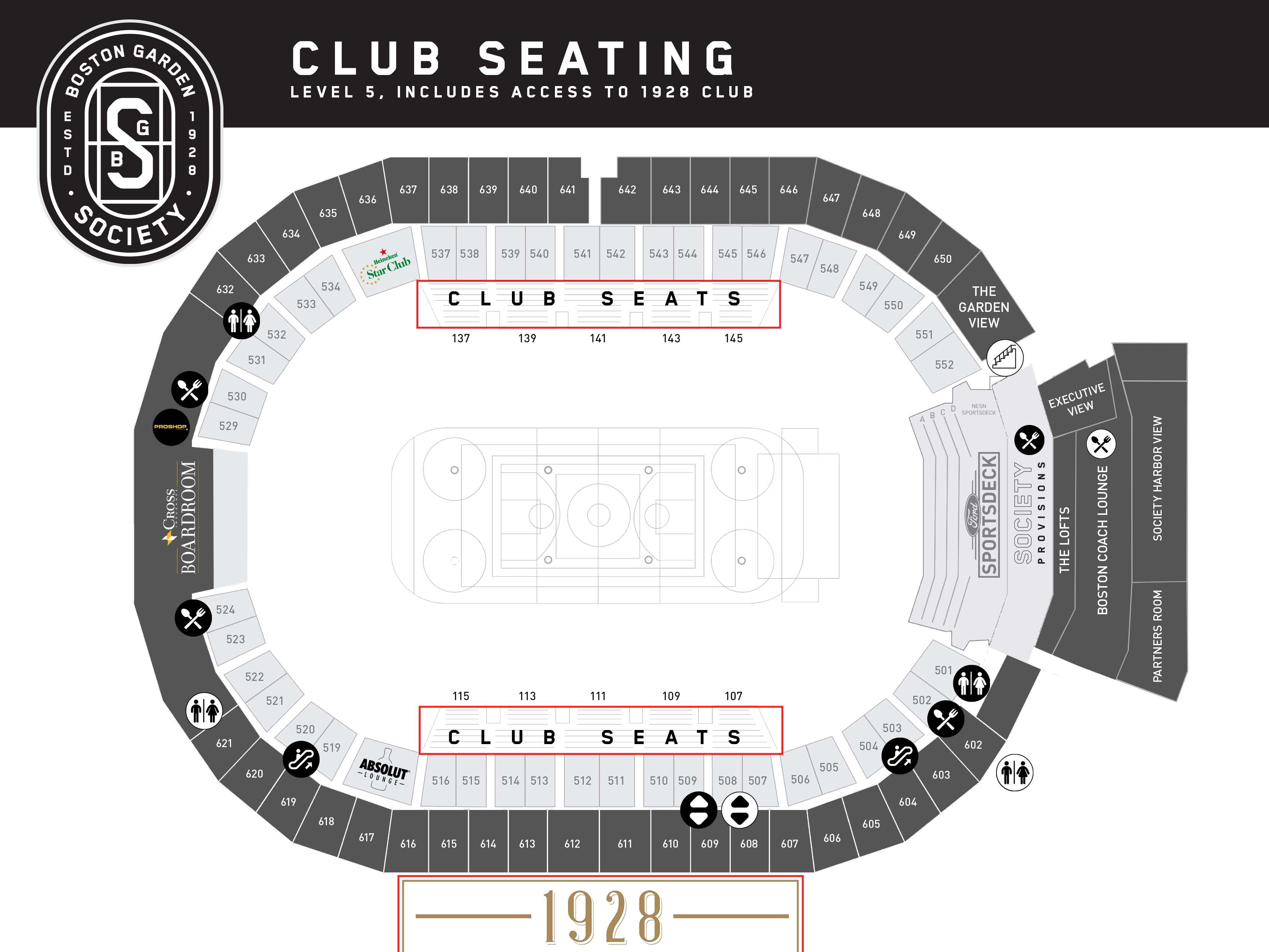 Club Seating Boston Garden Society