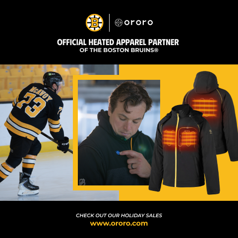 ORORO heated apparel for Bruins fans