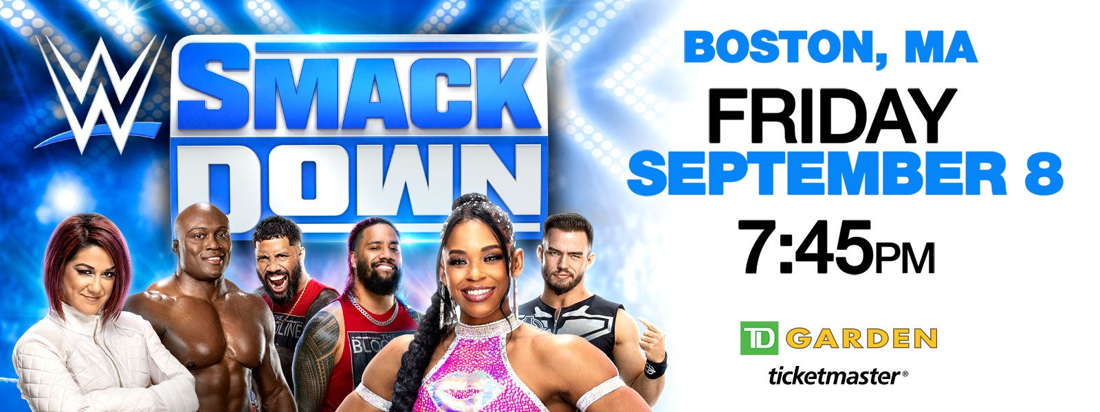 Bianca Belair with the Street Profits at TD Garden for the Boston