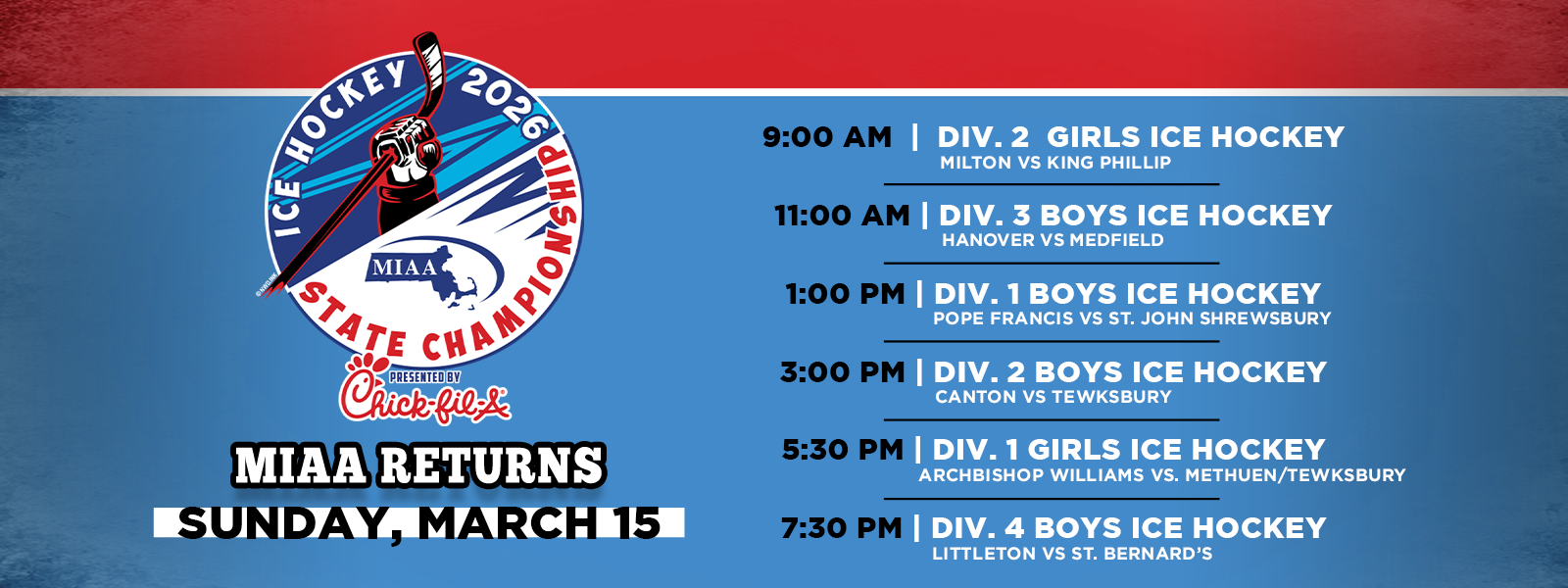 MIAA 2026 Ice Hockey State Championships