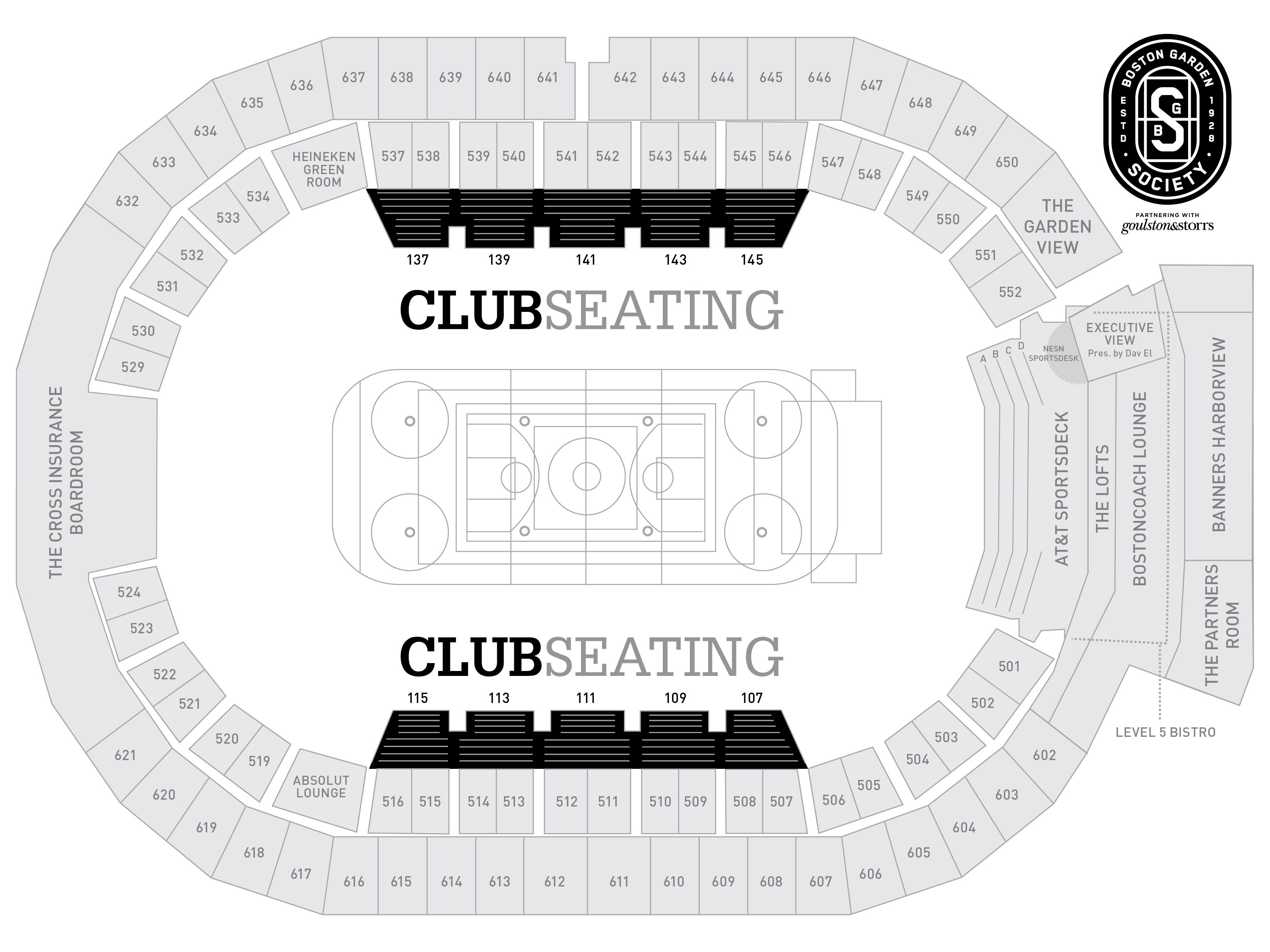 Bruins Club Seating Chart